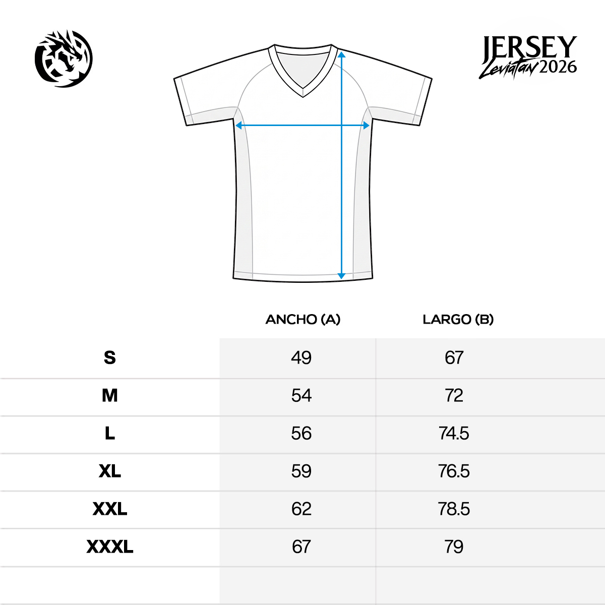 Guía de talles Jersey Leviatan 2026